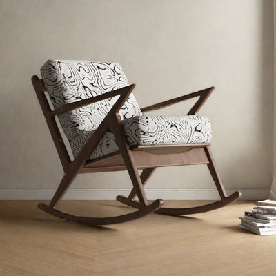 Chaise berçante de salon en bois massif