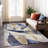 Machine Washable Indoor/Outdoor Xhevrie Navy Rug-16469888