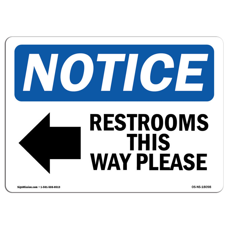 «Restroom This Way», flèche gauche