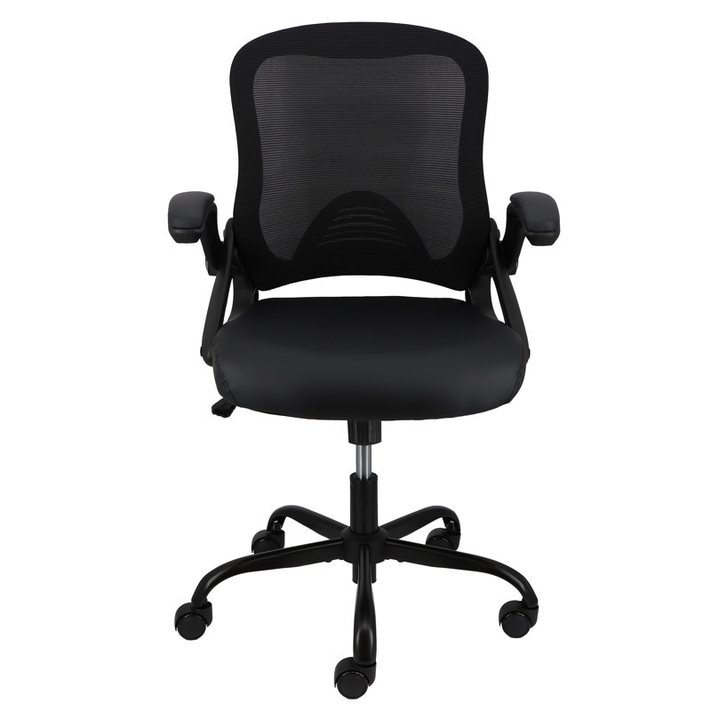  Chaise de bureau noire en tissu et à dossier moyen