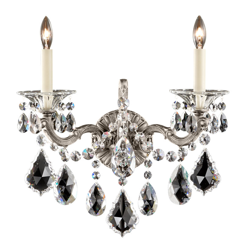 La Scala Candle Wall Light, Etruscan Gold, Handcut Clear