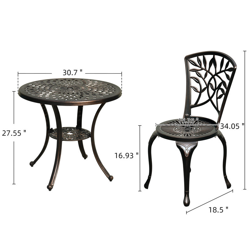 Maragret 4 - Person Patio Dining Set with Round Table
