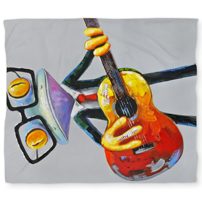 Funny Frog Playing Guitar - Orange Clothes Duvet Cover | Home Decor