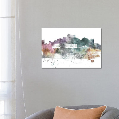 Athens Pastel Skyline by Wall Decor Addict - Wrapped Canvas Painting