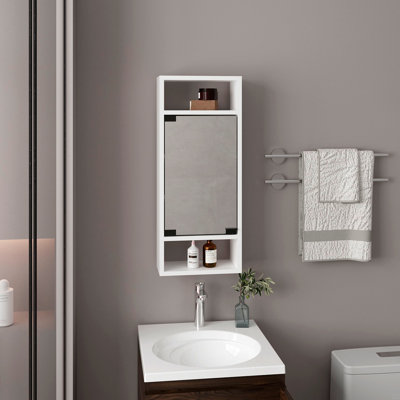 Pharmacie, 1 porte, 5 tablettes, 1 miroir