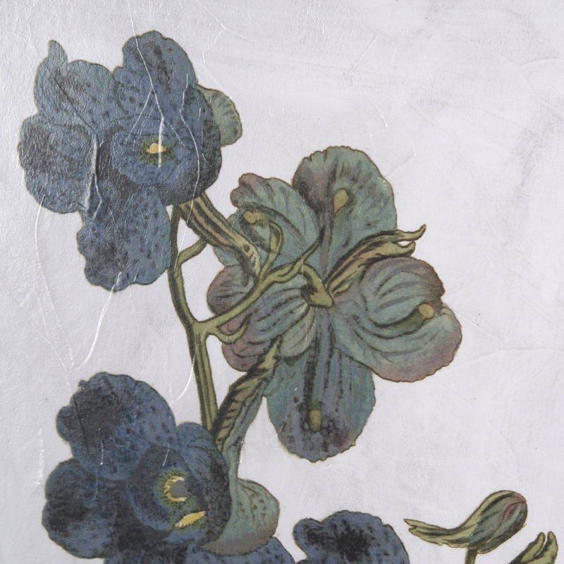 Soft Blue Botanoicals V Hand Embelished Framed Art Print Matted under Glass, Soft Blue Botanicals V
