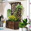 Wooden Planter with Trellis, Freestanding Raised Bed-2058117360