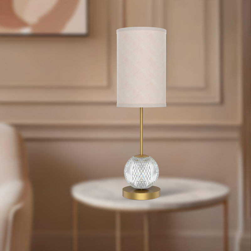 Marni LED Table Lamp, Natural Brass/Clear