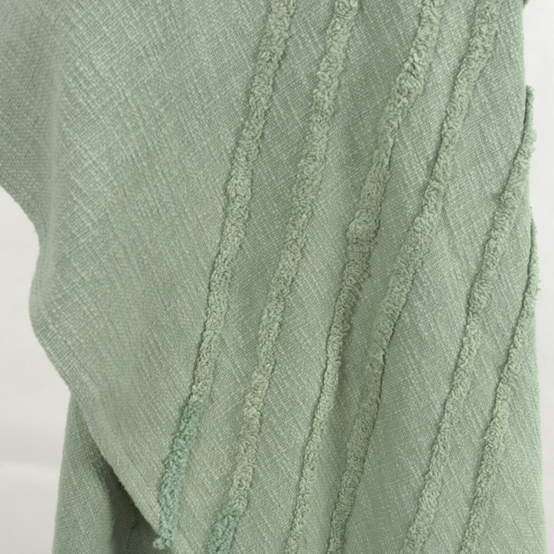 Jeté 100% coton tissé et texturé, Vert