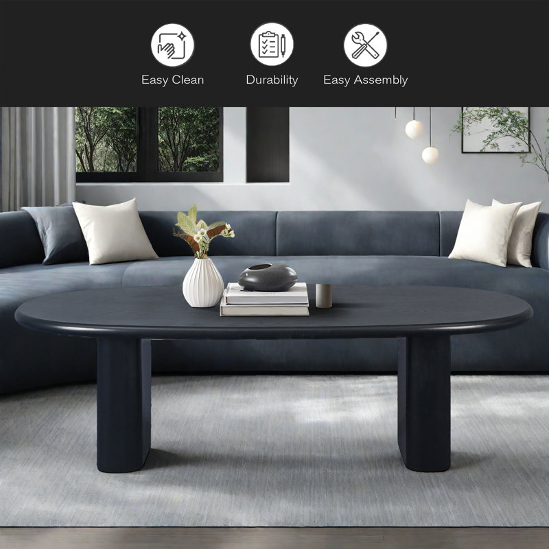 51'' Tapered Tabletop Coffee Table, Black
