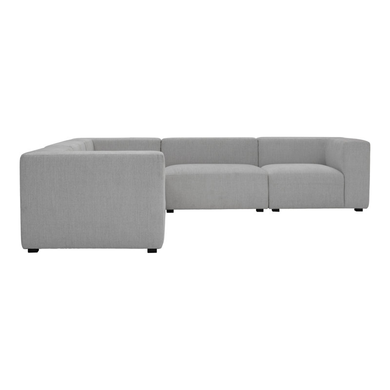 Canapé modulaire Romy Classic L, Rayon blanc crème / viscose / mélange de lin / s