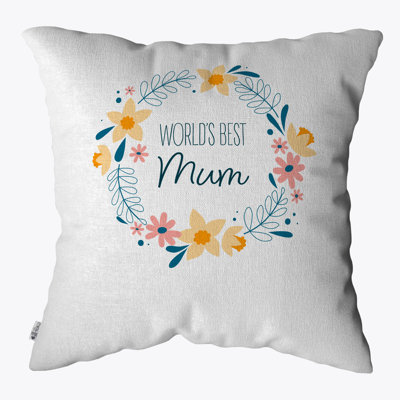 Floral White Square Throw Pillow Cover