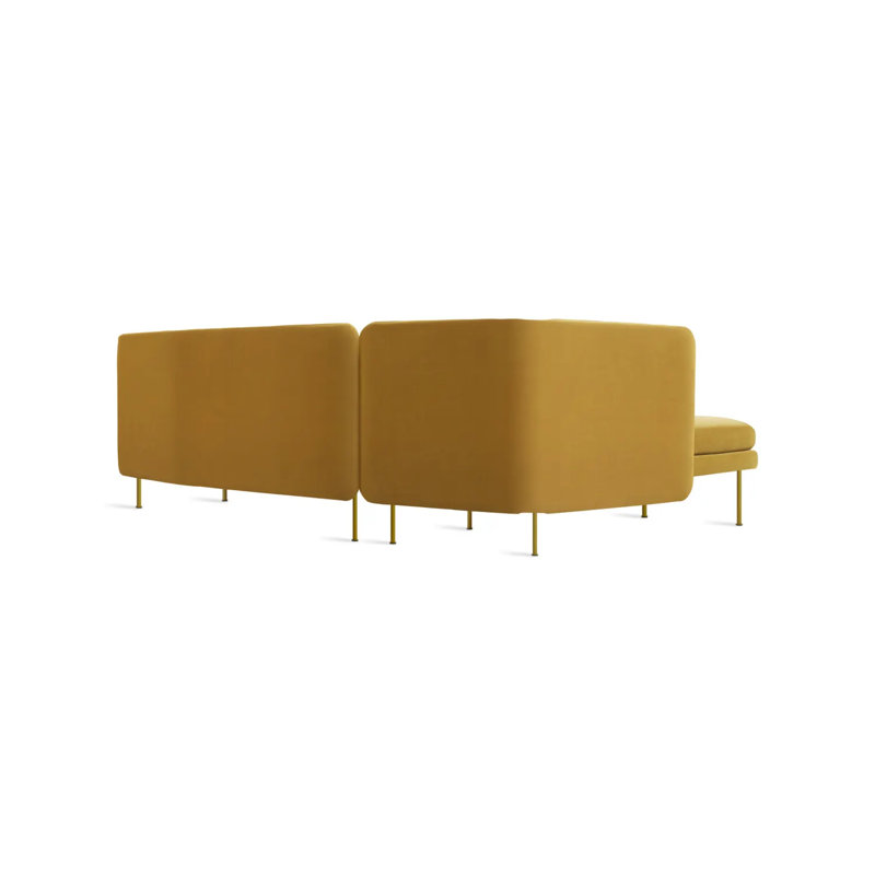 Bloke Chaise Sectional, Tait Stone Textured Basketweave, Left Hand Facing