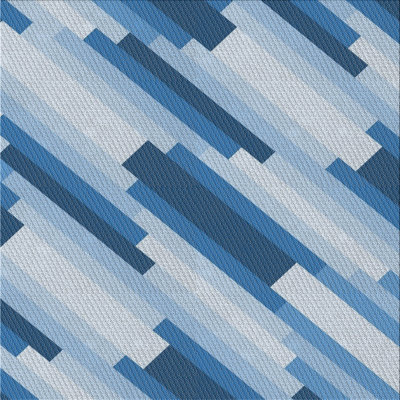Tapis bleu/blanc à motifs