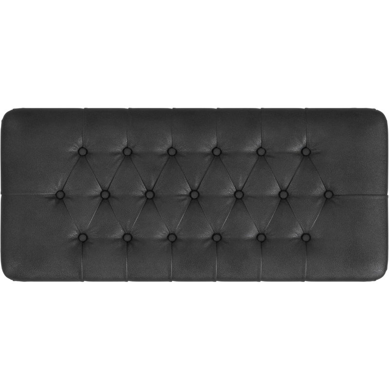 Banc de rangement en similicuir Ardice, Noir