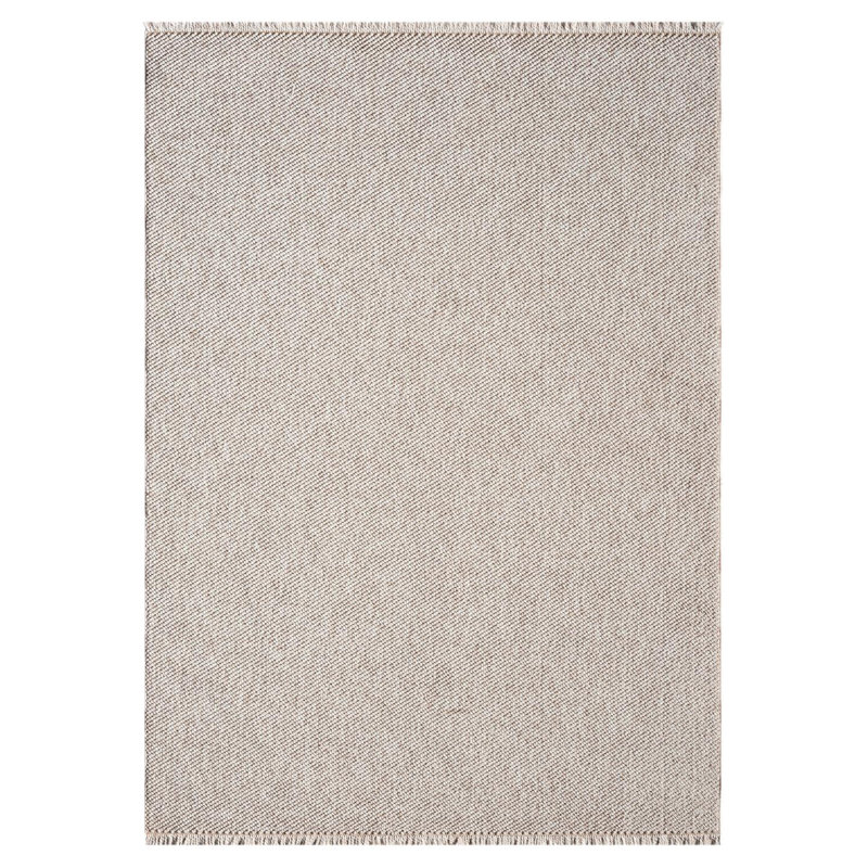 Textured Fringed Area Rug, Rectangle 6' x 9', Beige