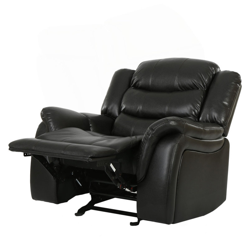 Fauteuil inclinable de conception classique, fauteuil inclinable en polyuréthane et baies noires