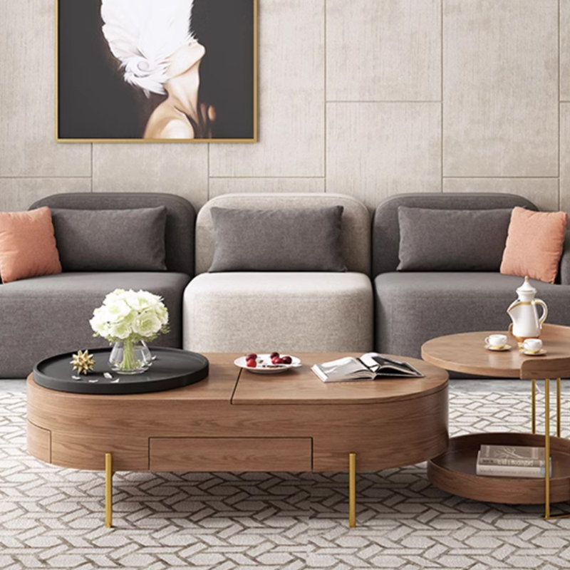 Creative design sense solid wood coffee table