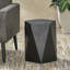 Modern Outdoor Lightweight Concrete Pentagon Side Table, Matte Black, 16.23" W X D H, No Assembly Contemporary Black Style, 16X16x16,