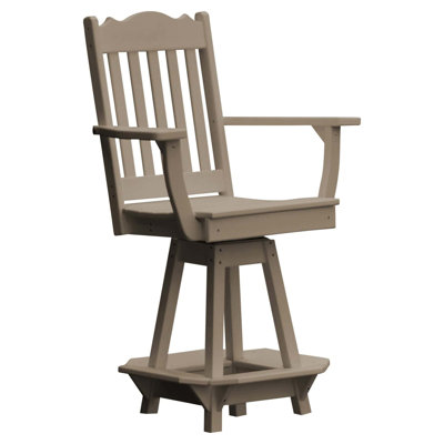  Chaise de comptoir pivotante en composite avec accoudoirs Royal Poly