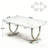 63" Modern Dining Table Kitchen Table With Faux Marble Table Top