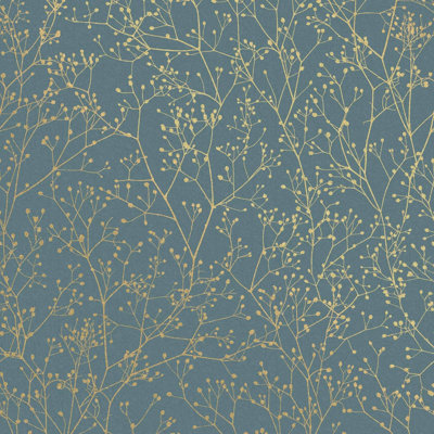 Clarissa Hulse Gypsophila Metallic Floral Wallpaper