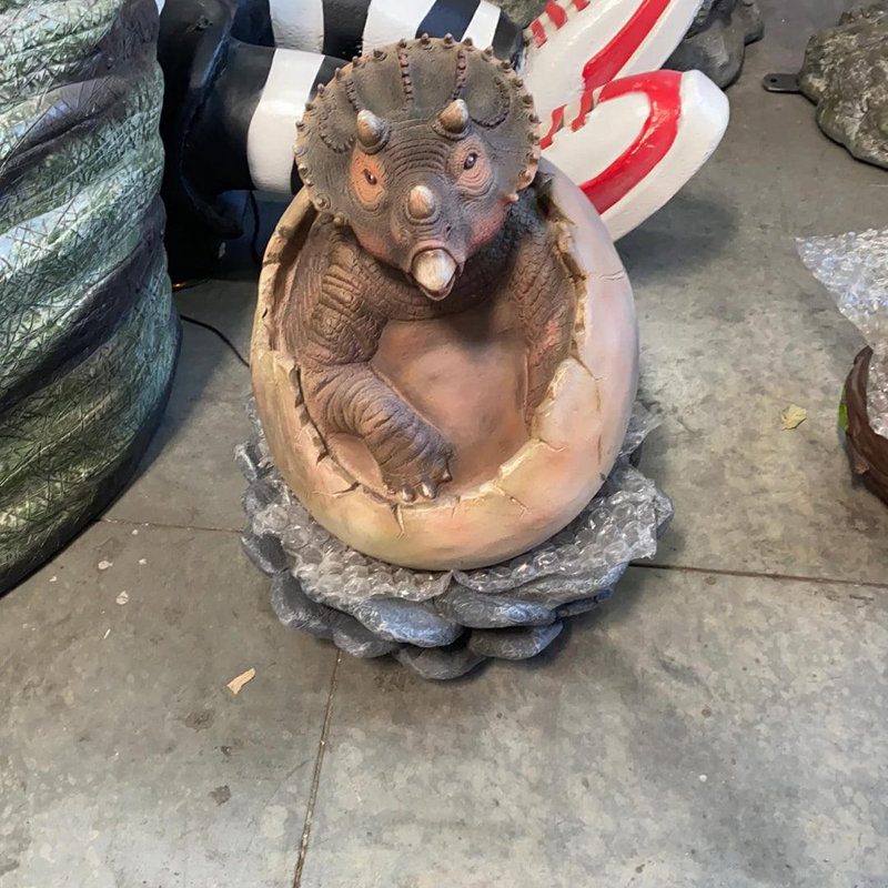Triceratops Dinosaur Hatching Statue
