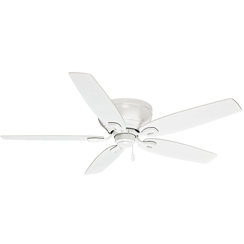 Snow White 54-inch Low Profile Ceiling Fan with 5 Blades