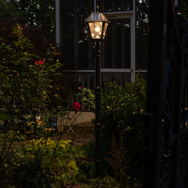 Solar Powered Vintage Street Lights Outdoor Solar Lamp Post Lights 2/3-Head  Waterproof Solar Powerd Lights Classic Black Light Pole Waterproof Street  Light for Backyard, Garden, Driveway (Color : 3 h 