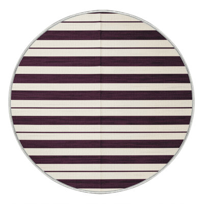 Tapis beige à rayures horizontales lavable à la machine