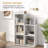 Bookshelf Modern Vertical Bookcase w/ Back Guardrail & Anti-tipping Kits-194634096