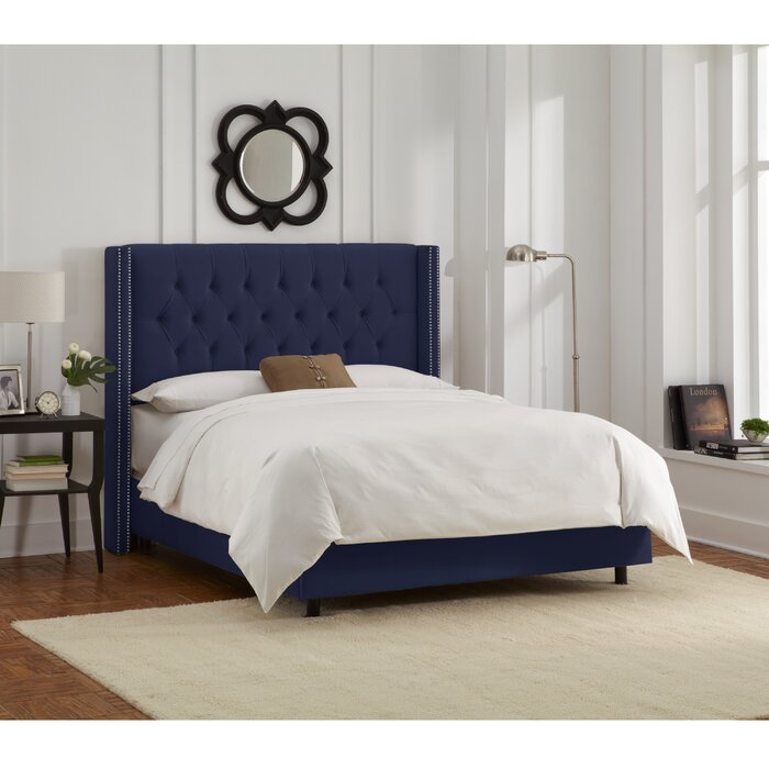 Wayfair Custom Upholstery™ Rita Upholstered Metal Wingback Bed ...