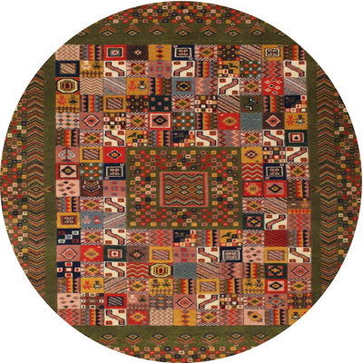 Tapis brun/rouge contemporain