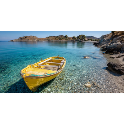 Yellow Boat Cove Wrapped Canvas Wall Art