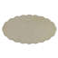 Table basse ovale blanche antique avec tablette de rangement ouverte en dessous, design français, plateau et ceinture en bois, idéale comme table basse principale dans un salon.