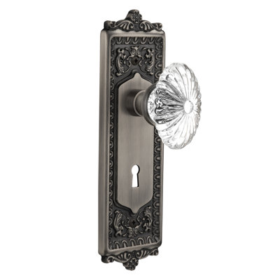 Egg & Dart Plate with Decorative Keyhole and Oval Fluted Crystal Door Knob