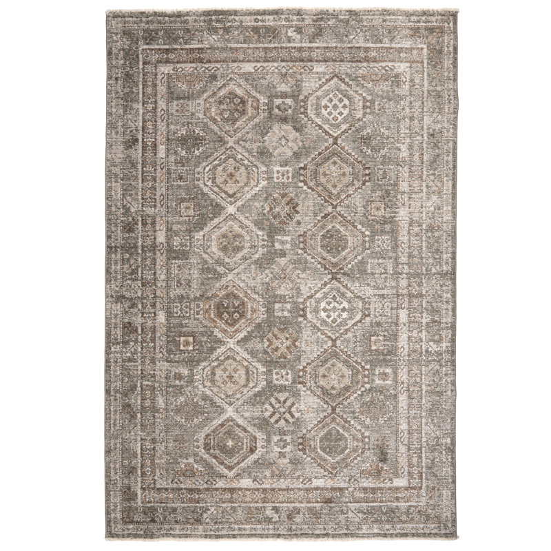 Tapis d'intérieur en polyester tissé à la machine Haven, 3 pi 6 po x 5 pi 6 po, Vert
