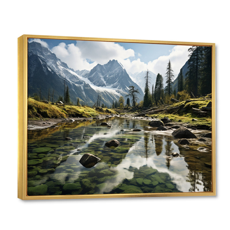 Canada Majestic Wilderness sur toile, H 12 po x l 20 po x P 1 po, Cadre flottant doré