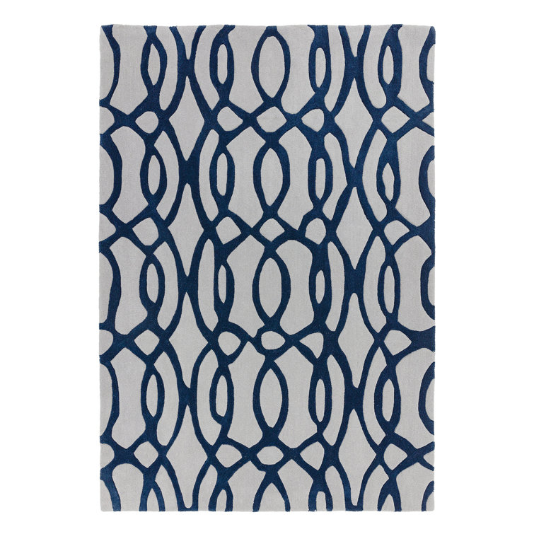 Louise Geometric Wool Hand Woven Area Rug