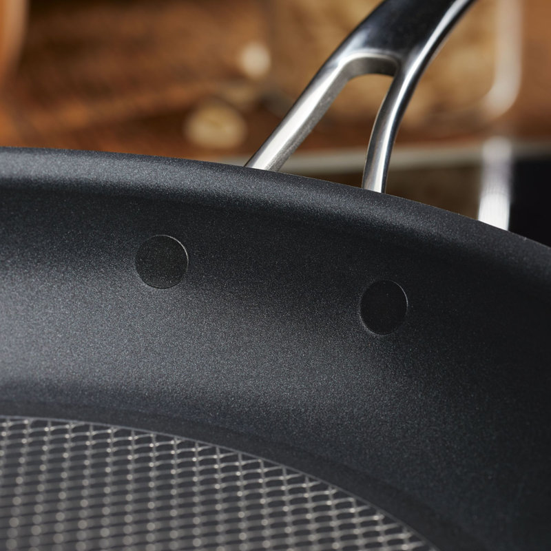 Anolon X Hybrid Nonstick Cookware Induction Pots and Pans Set, 7 Piece, Dark Gray