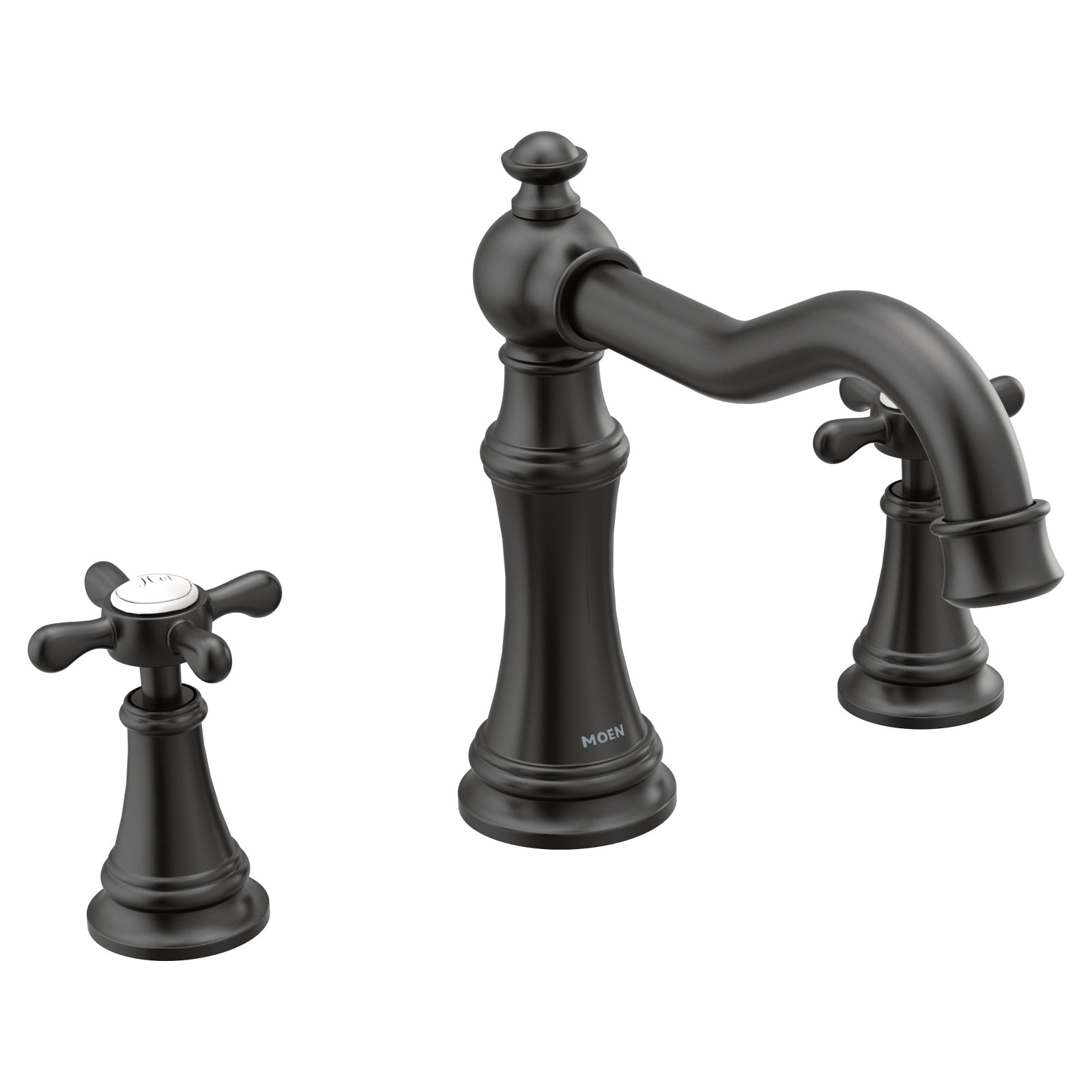 Weymouth Deck-Mounted Roman Tub Faucet Trim, Matte Black