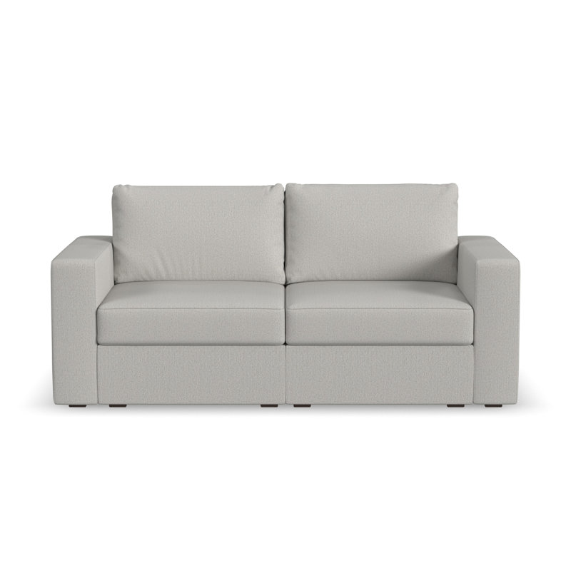 Flex Wide Arm Modular Loveseat With Reversible Cushions, Gray