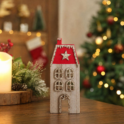 Christmas Decor Christmas Little House Wooden Decorations Christmas Little House Shaped Home Decor Desktop Ornaments And Display Pieces For Storefront