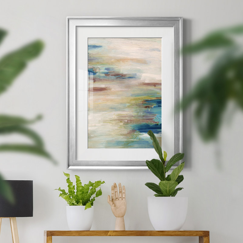 «Meandering Coast» par Susan Jill - reproduction d'art sur papier encadrée, H 18,5 po x l 24,5 po x P 1,5 po