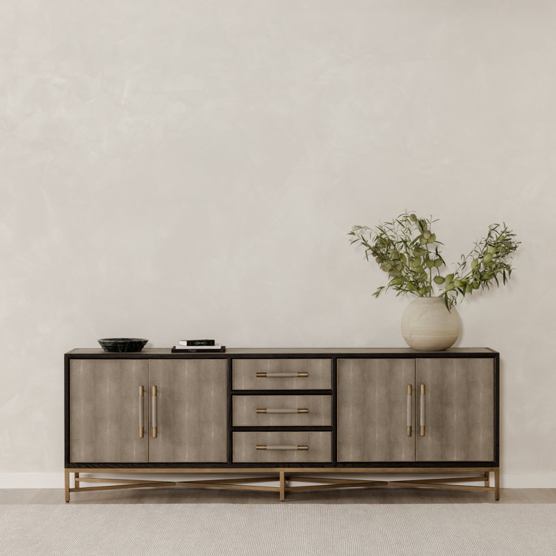 Meera Quebec Sideboard Large, Gray/Gold