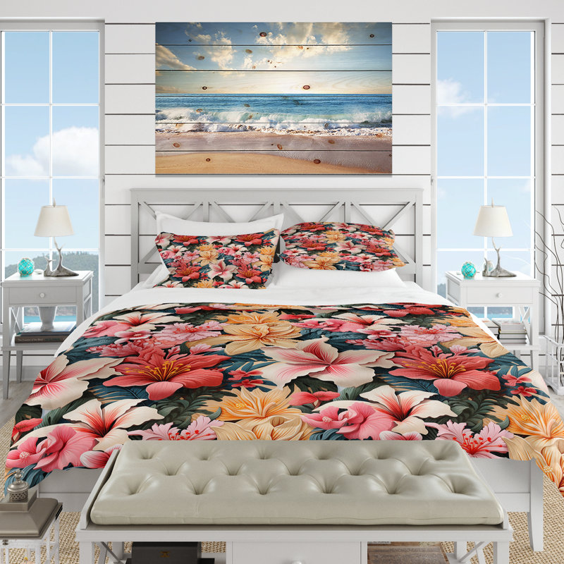 Ensemble de housse de couette Tropicana Whimsy, Housse de couette pour très grand lit et 2 très