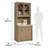 Eraclio Library Bookcase, Brushed Oak Finish