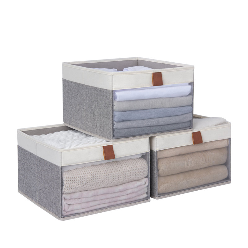 Bacs de rangement pliables en tissu, 20 pintes