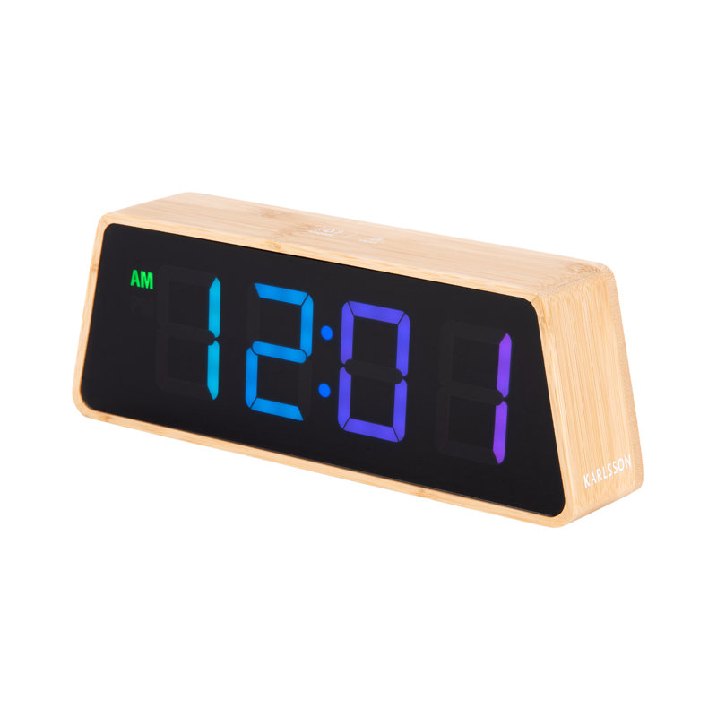 Digital Bamboo Quartz Movement / Crystal Alarm Tabletop Clock in Natural Wood