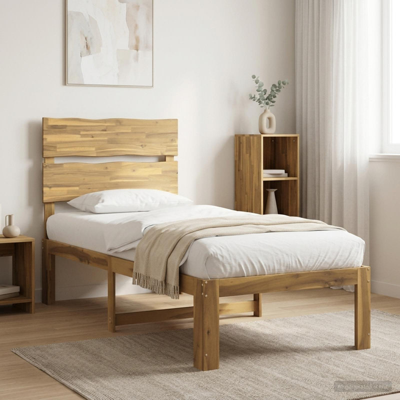 Solid Wood Bed Frame, Single (3'), White